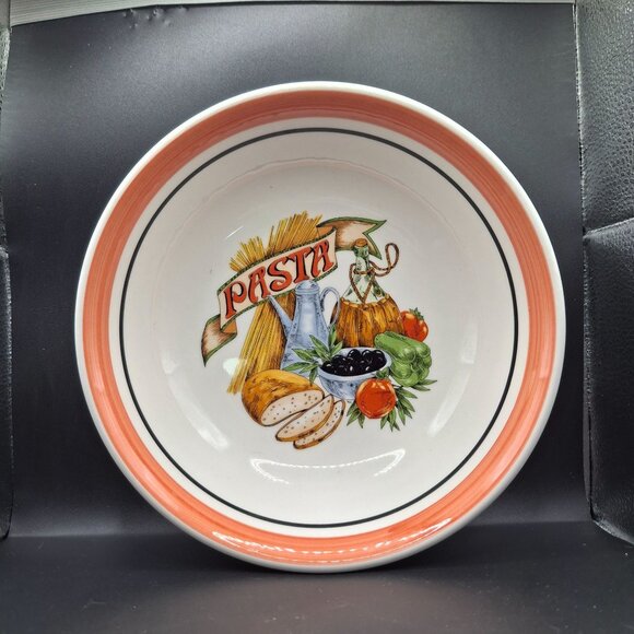 Vintage Tre Ci Italian Pasta Bowl 8.5" Ceramic Made in Italy Set of 2 Pasta - Picture 2 of 6